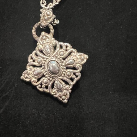 Brighton Silver Chain Necklace Design Amethyst - Amber - Cabochon Pendant - Picture 3 of 5